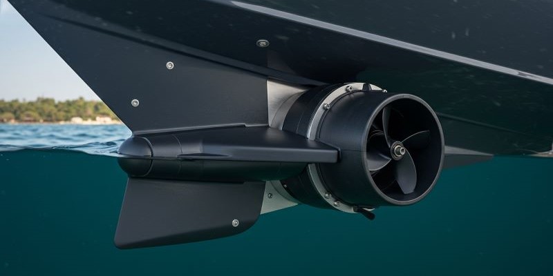 Bow thruster installation on a boat